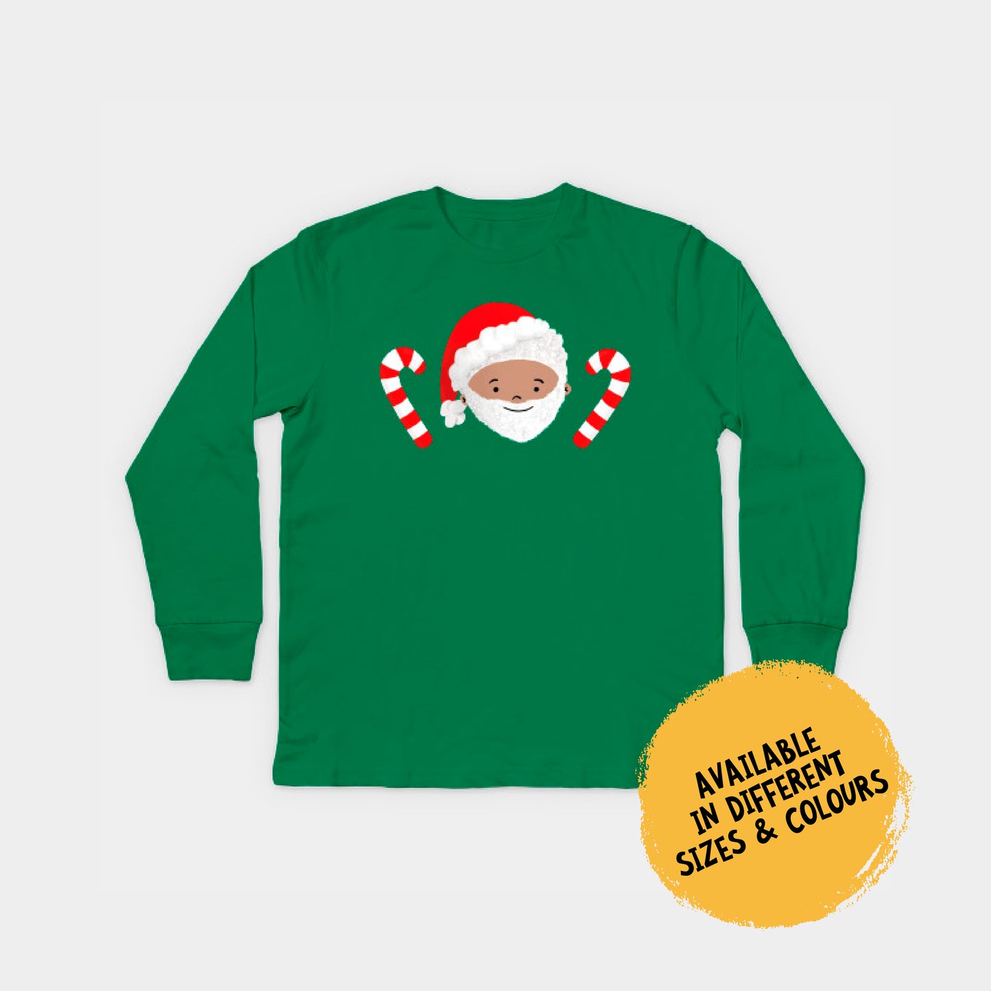 Kids Long Sleeve - Santa Samuel with Candy Sticks