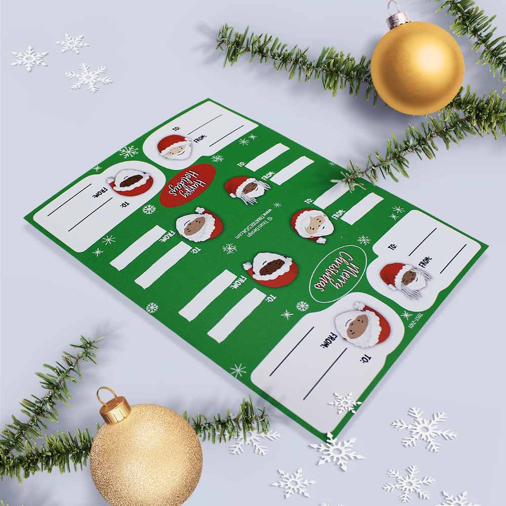 Santa Gift Tag Stickers (English)