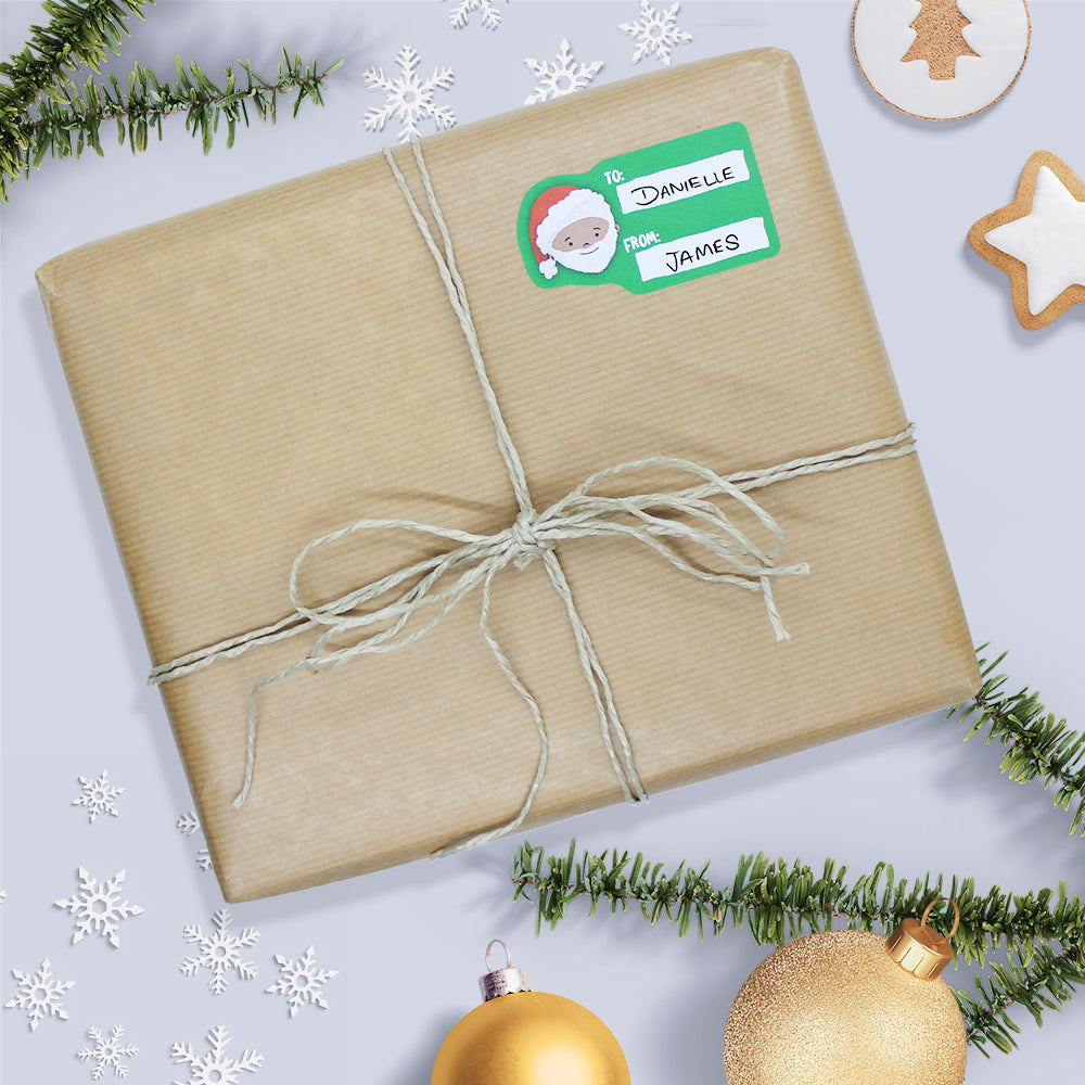 Santa Gift Tag Stickers (English)