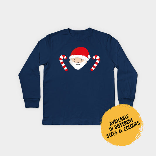 Kids Long Sleeve - Santa Jack with Candy Sticks