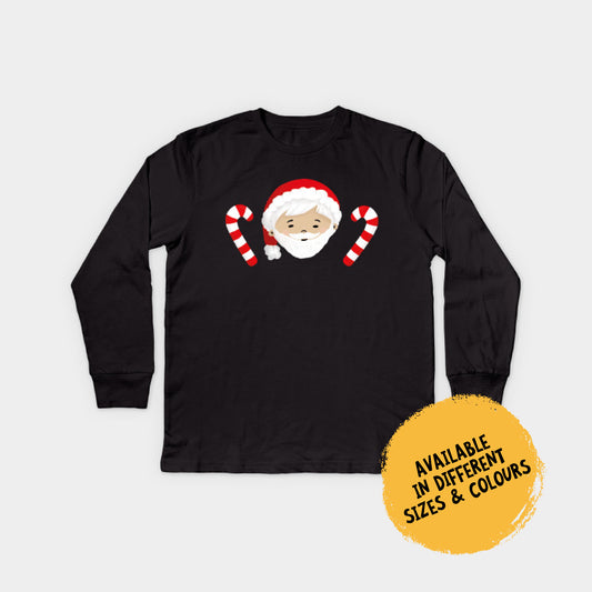 Kids Long Sleeve - Santa Jerry with Candy Sticks