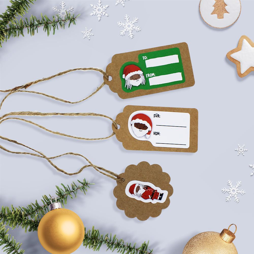Santa Gift Tag Stickers (English)
