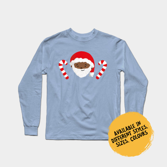 Long Sleeve Shirt - Santa Darryl with Candy Sticks