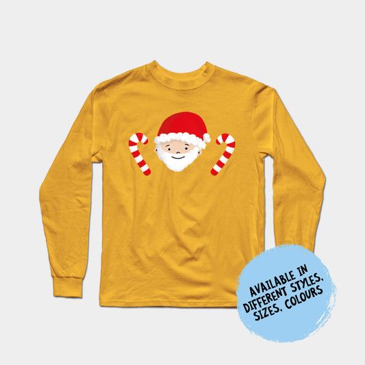 Long Sleeve Shirt - Santa Jack with Candy Sticks