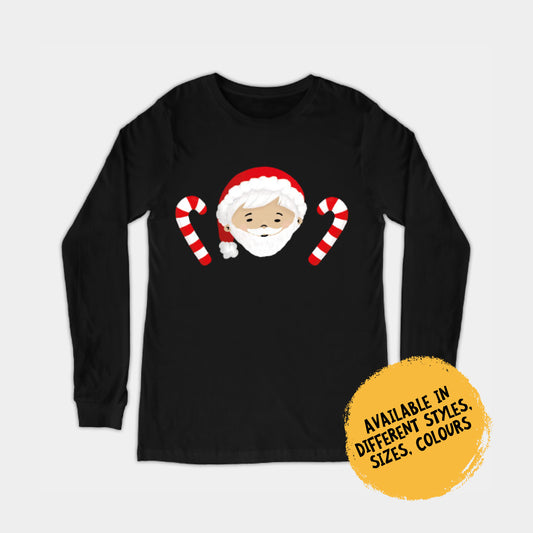 Long Sleeve Shirt - Santa Jerry with Candy Sticks