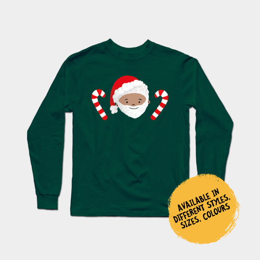 Long Sleeve Shirt - Santa Samuel with Candy Sticks
