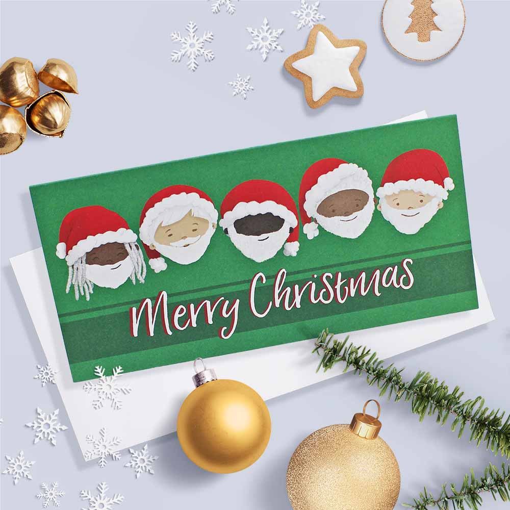 Santa Greeting Cards “Merry Christmas” With Envelopes (Set of 10)